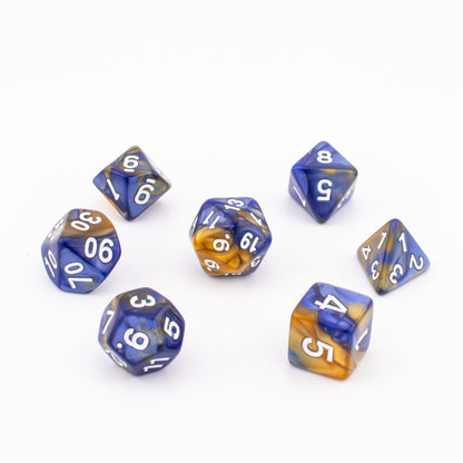 Sunlit Azure | Soft Edge Dice | Acrylic | 7 Piece Set