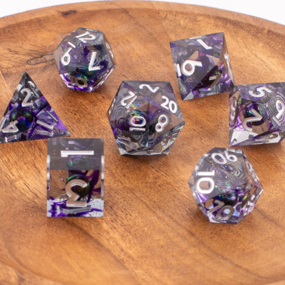 Celestial Orbit | Sharp Edge Dice | Resin | 7 Piece Set