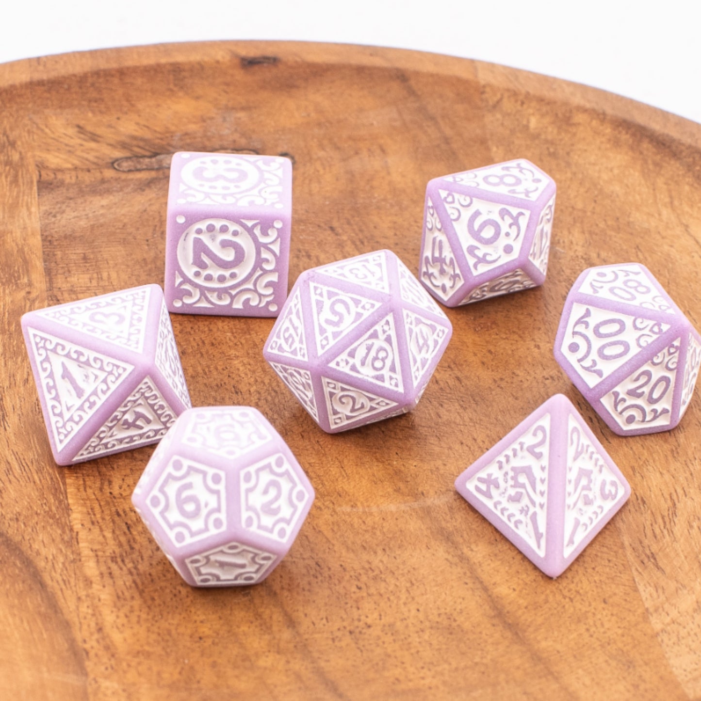 Mystic Orchid | Soft Edge Dice | Acrylic | 7 Piece Set
