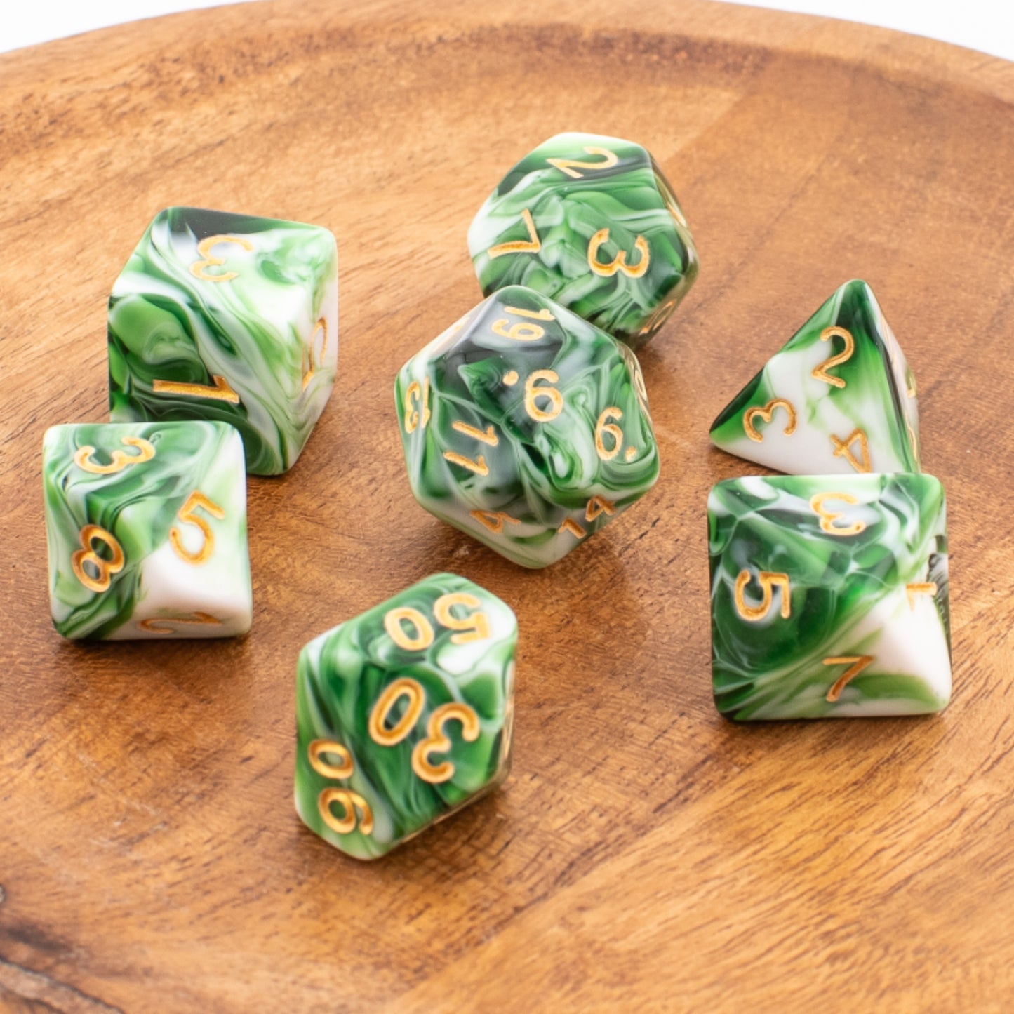 Forest Sprout | Acrylic Dice Set | Soft Edge | 7 Piece Set