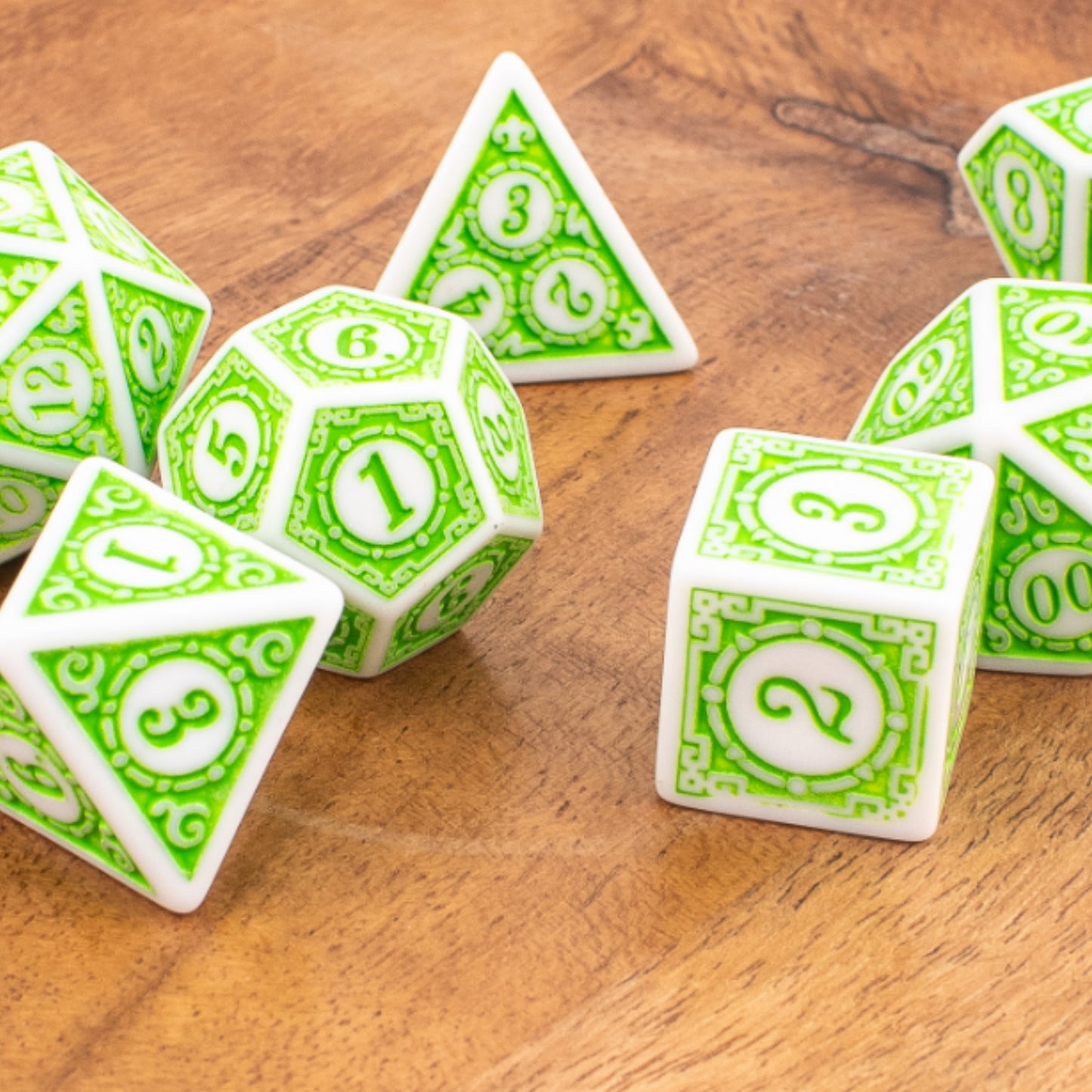 Forest Florals | Round Edge Dice | Acrylic | 7 Piece Set