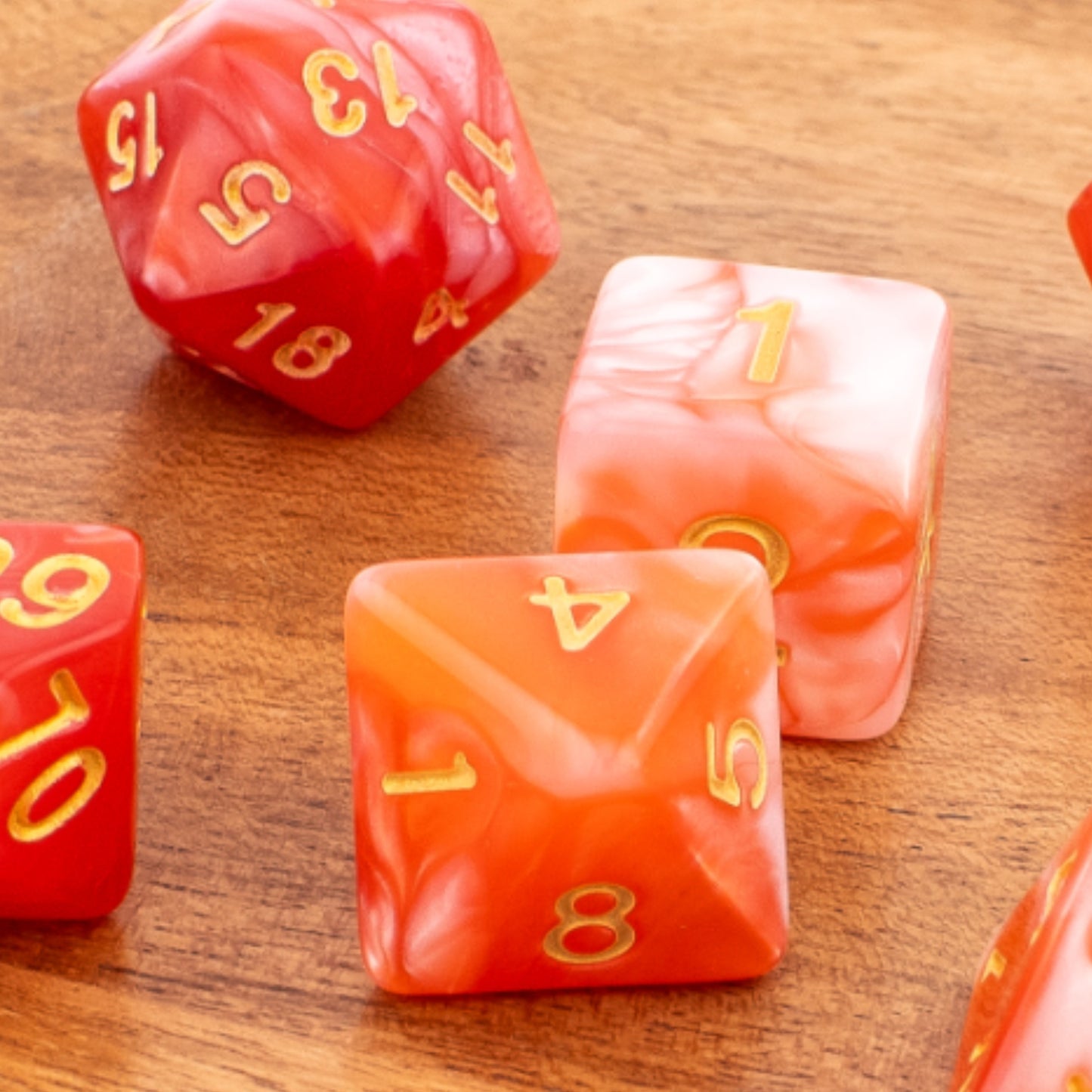 Royal Garnet | Soft Edge Dice | Acrylic | 7 Piece Set
