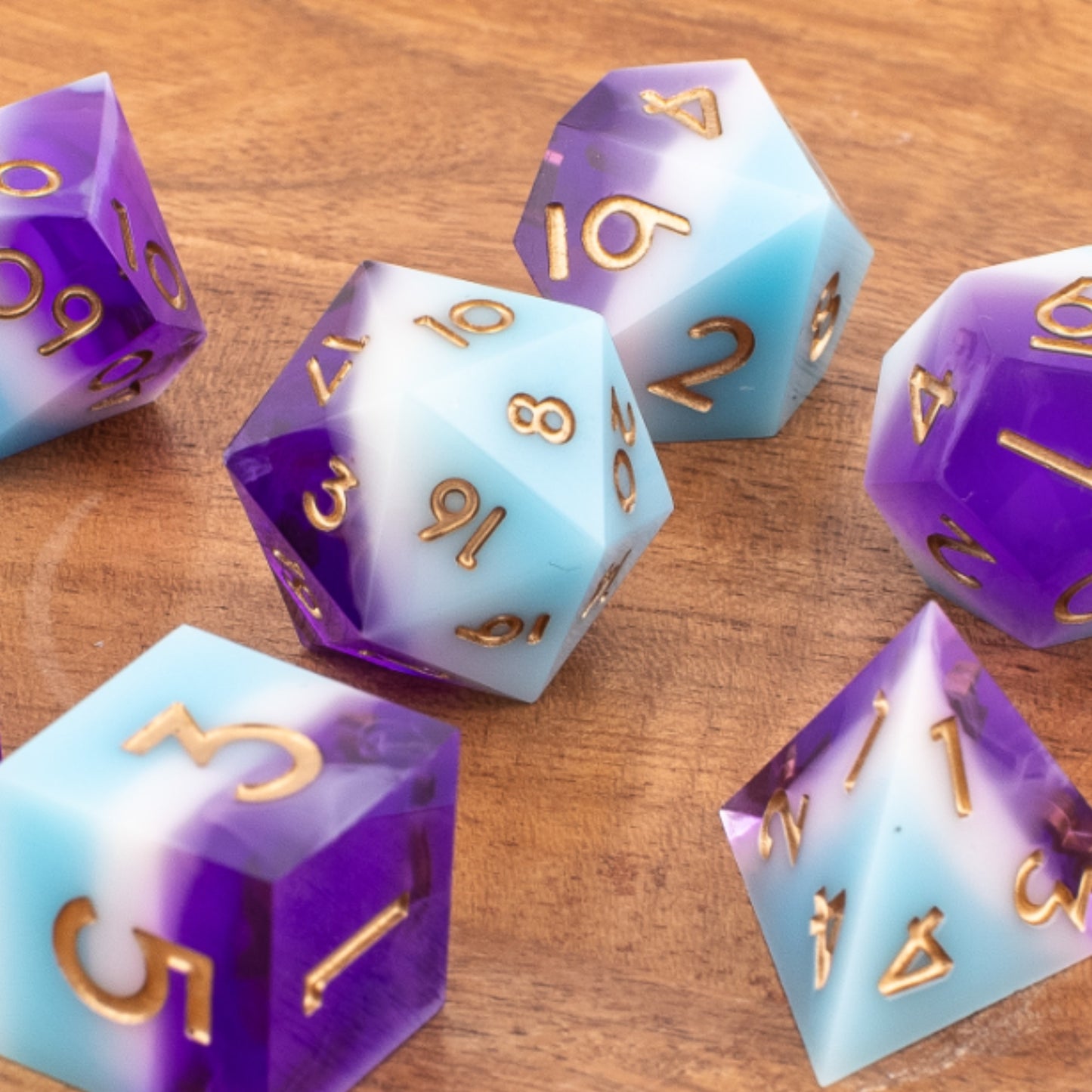 Mystic Pride | Sharp Edge Resin Dice | 7 Piece Set