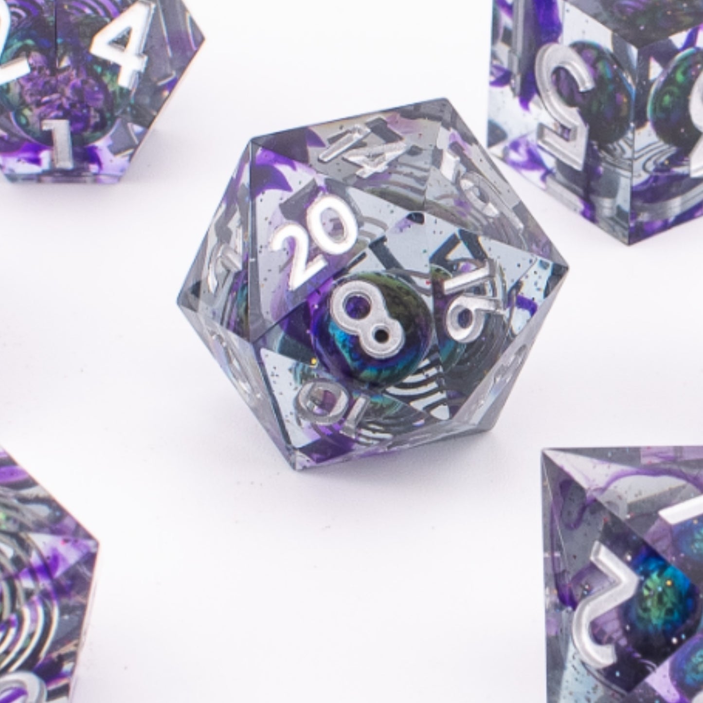 Celestial Orbit | Sharp Edge Dice | Resin | 7 Piece Set