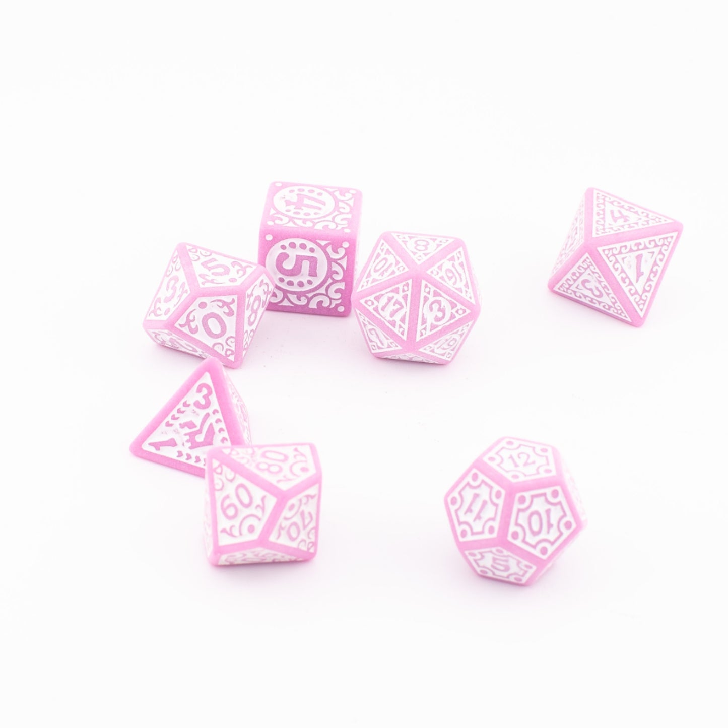 Blossom Petal | Acrylic Dice Set | Round Edge | 7 Piece Set