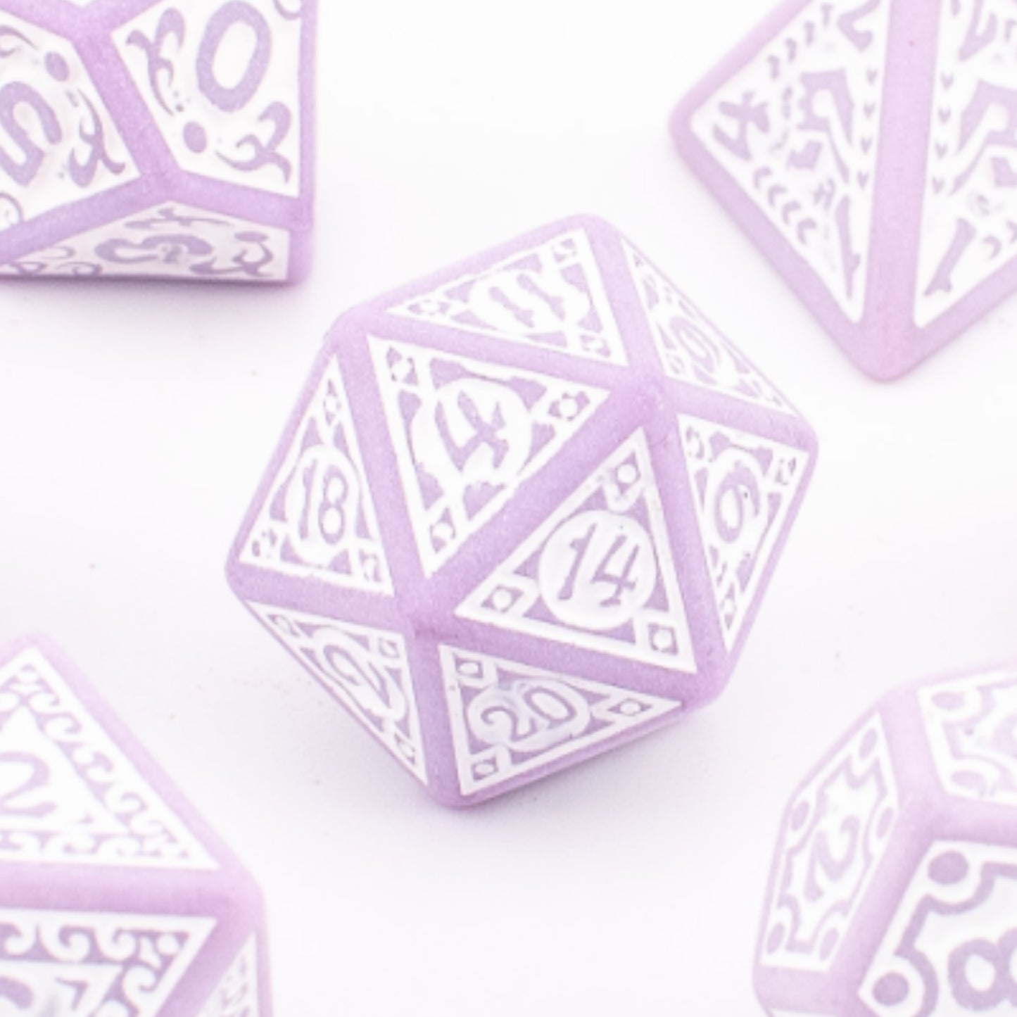 Mystic Orchid | Soft Edge Dice | Acrylic | 7 Piece Set