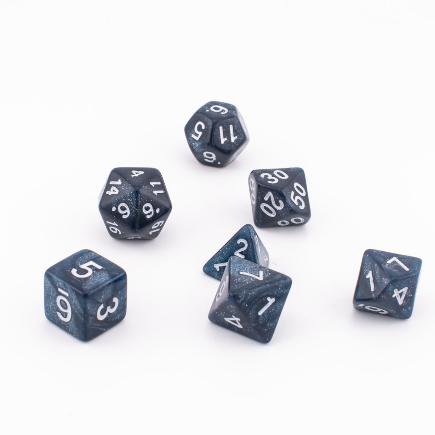 Galactic Void | Soft Edge Dice | Acrylic | 7 Piece Set