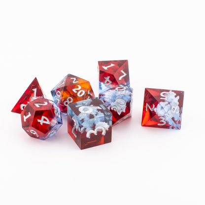 Ember Cloud | Sharp Edge Dice | Resin | 7 Piece Set