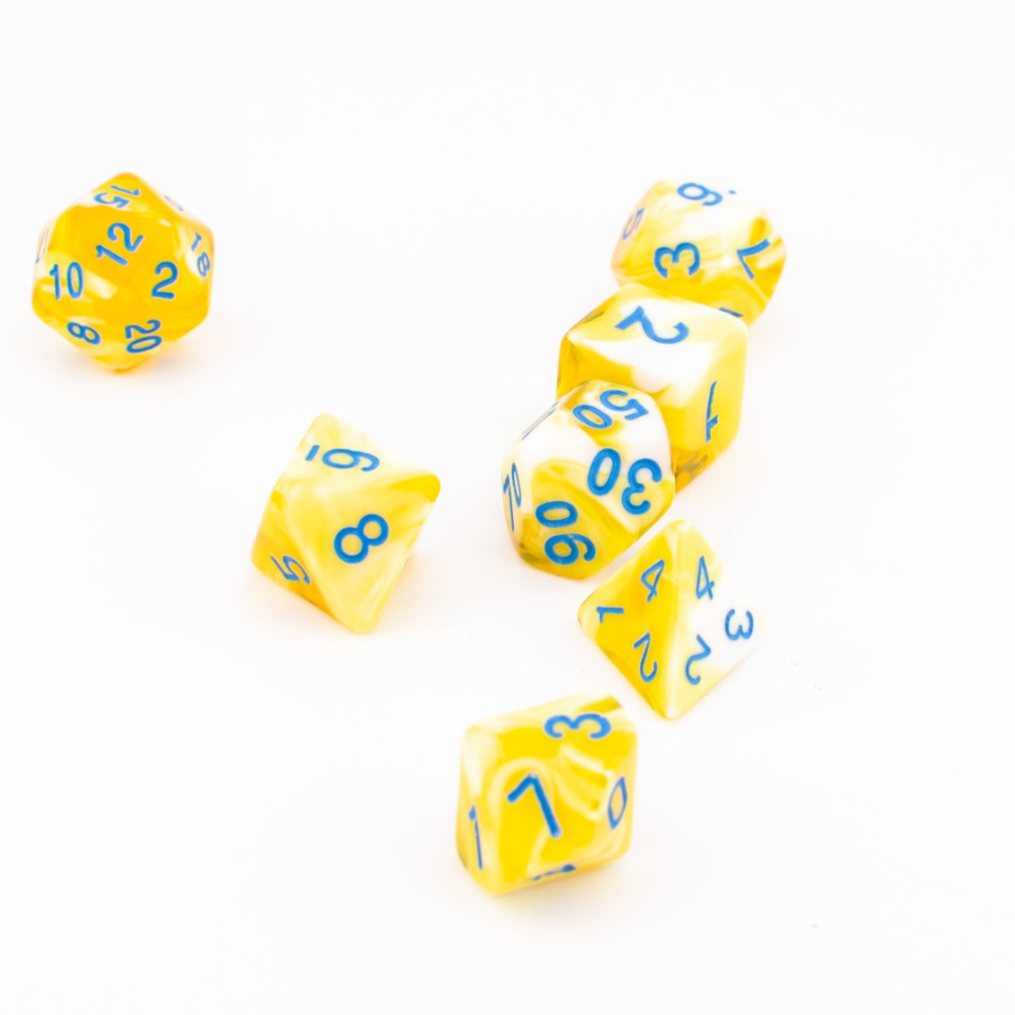Celestial Dawn | Soft Edge Acrylic Dice | 7 Piece Set
