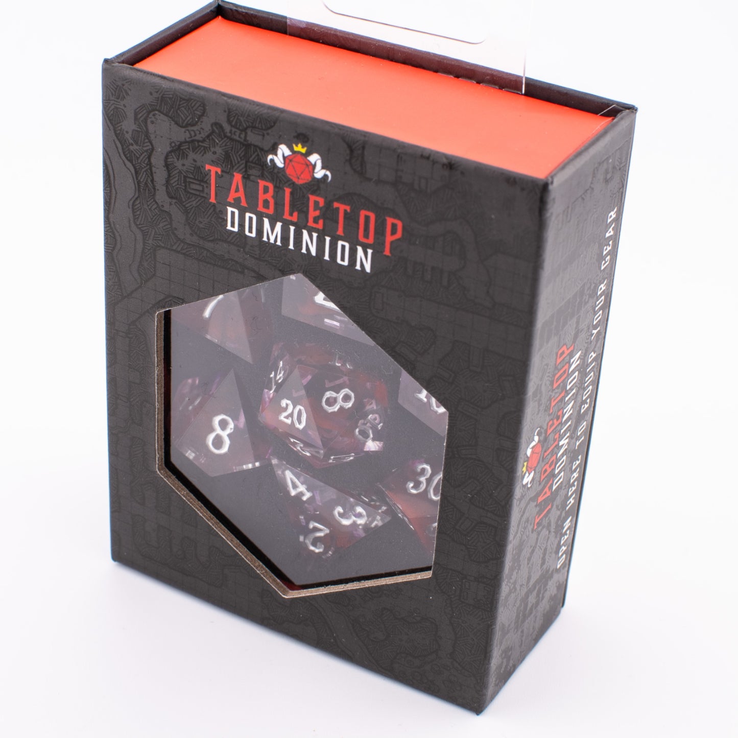 Ethereal Rose Swirl | Sharp Edge Resin Dice | 7 Piece Set