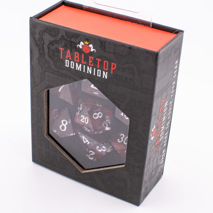 Ethereal Rose Swirl | Sharp Edge Resin Dice | 7 Piece Set