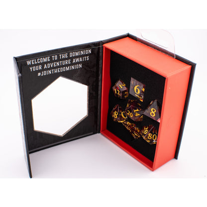Blood Ritual | Sharp Edge Resin Dice | 7 Piece Set