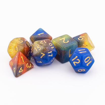 Starlight Cascade | Soft Edge Acrylic Dice Set | 7 Piece Set