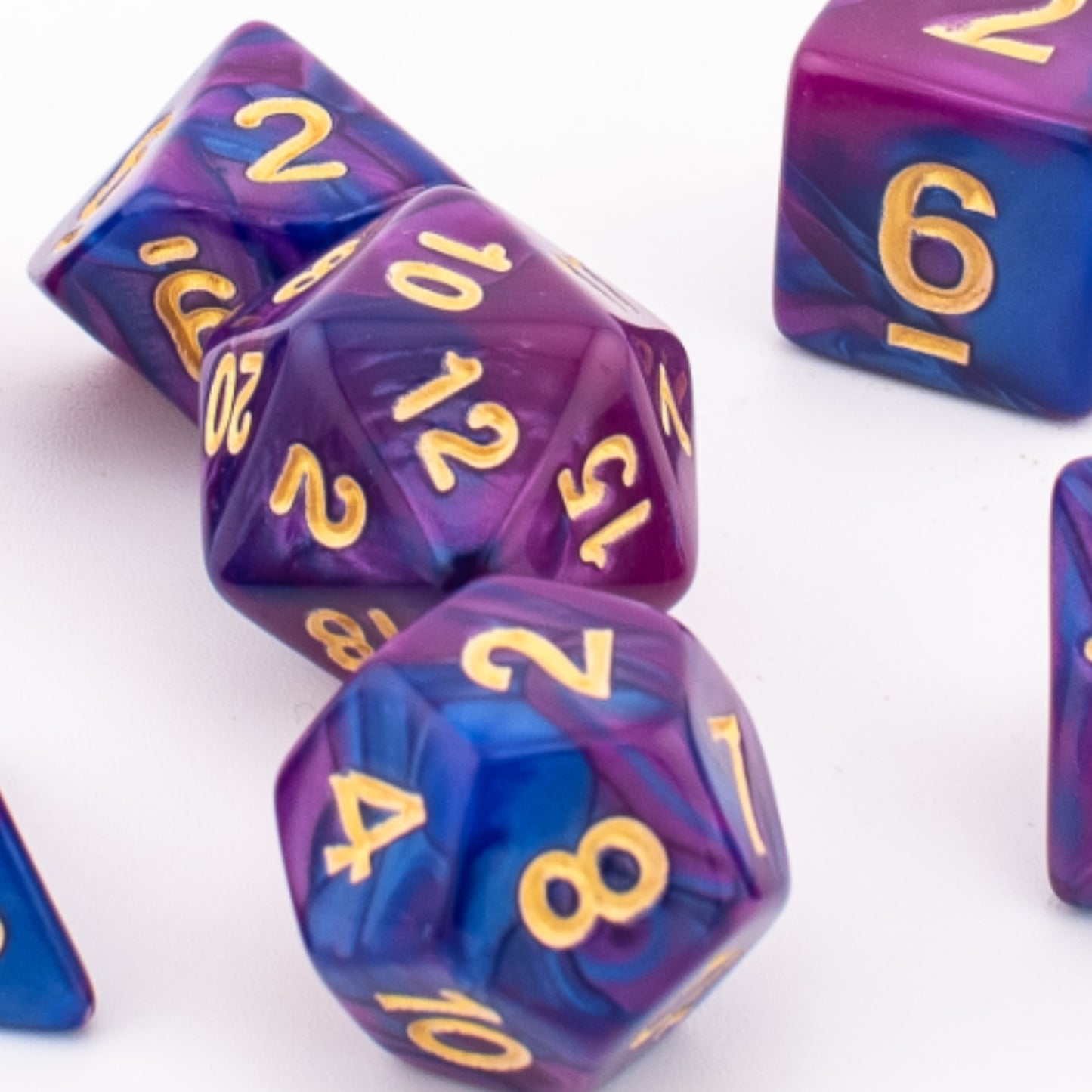 Galactic Starlight | Soft Edge Dice | Acrylic | 7 Piece Set