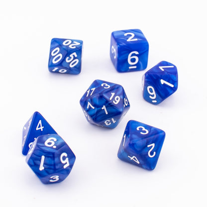 Azure Depths | Soft Edge Acrylic Dice | 7 Piece Set