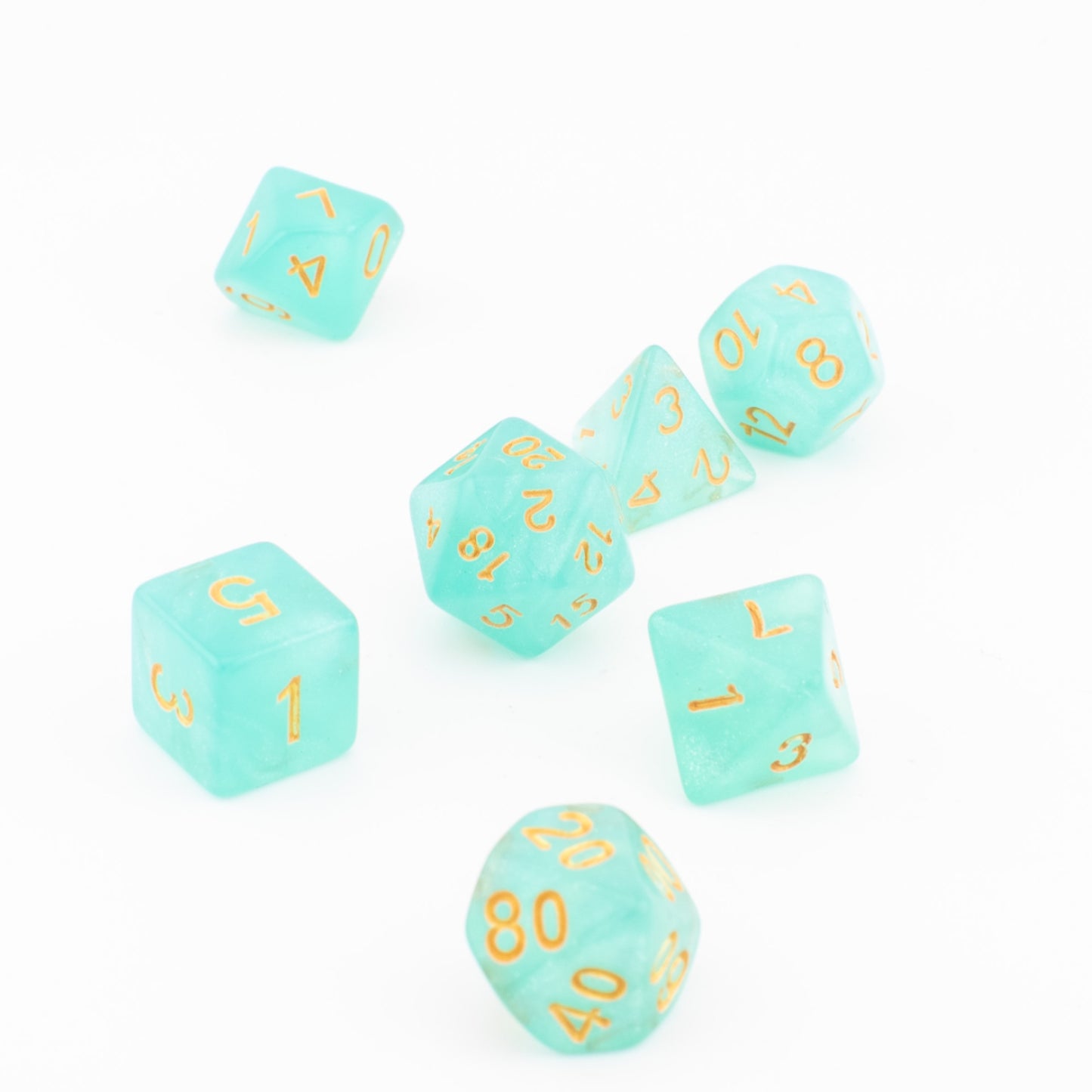 Tidal Depths | Soft Edge Dice | Acrylic | 7 Piece Set