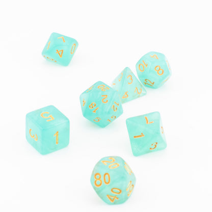 Tidal Depths | Soft Edge Dice | Acrylic | 7 Piece Set