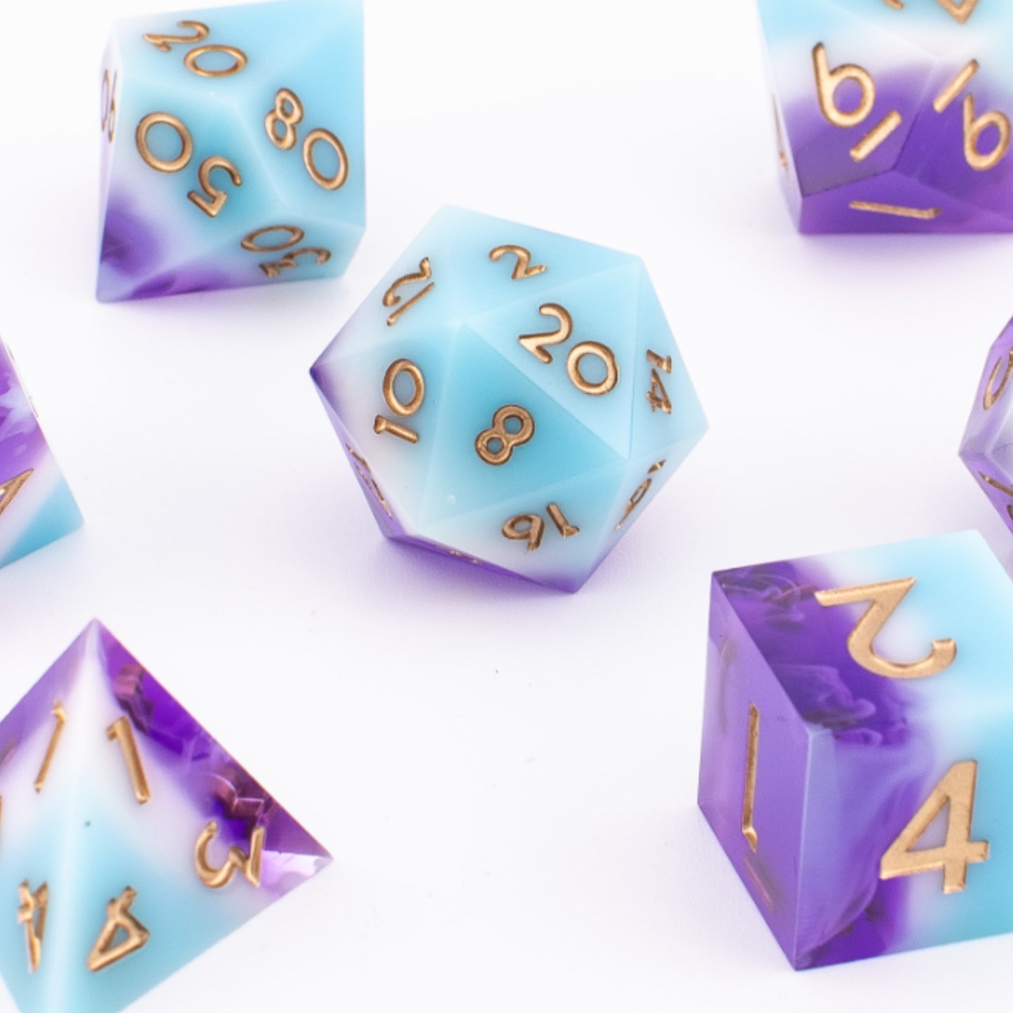 Mystic Pride | Sharp Edge Resin Dice | 7 Piece Set