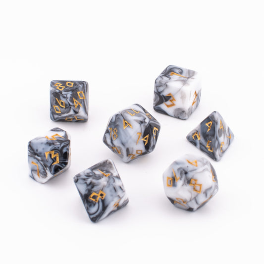 Midnight Omen | Soft Edge Dice | Acrylic | 7 Piece Set