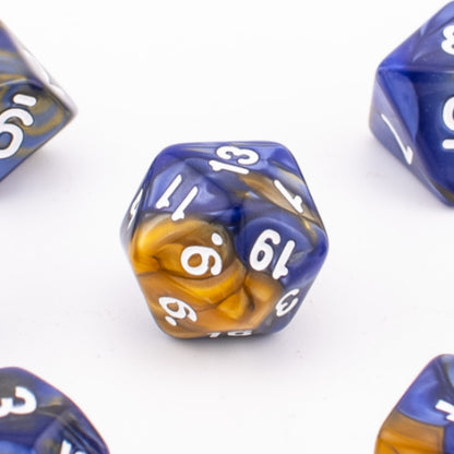 Sunlit Azure | Soft Edge Dice | Acrylic | 7 Piece Set