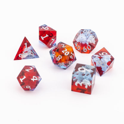 Ember Cloud | Sharp Edge Dice | Resin | 7 Piece Set