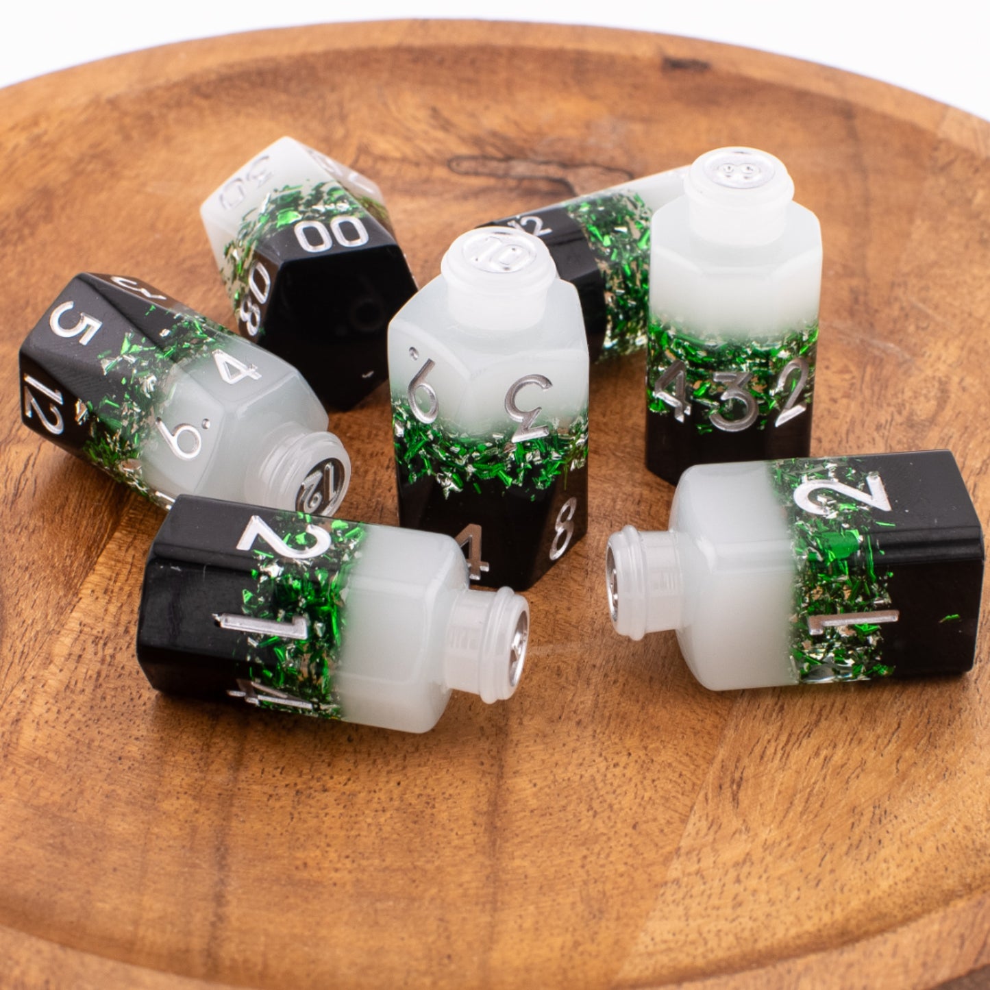 Sylvan Brew | Potion Bottle Resin Dice Set | Sharp Edge | 7 Piece Set