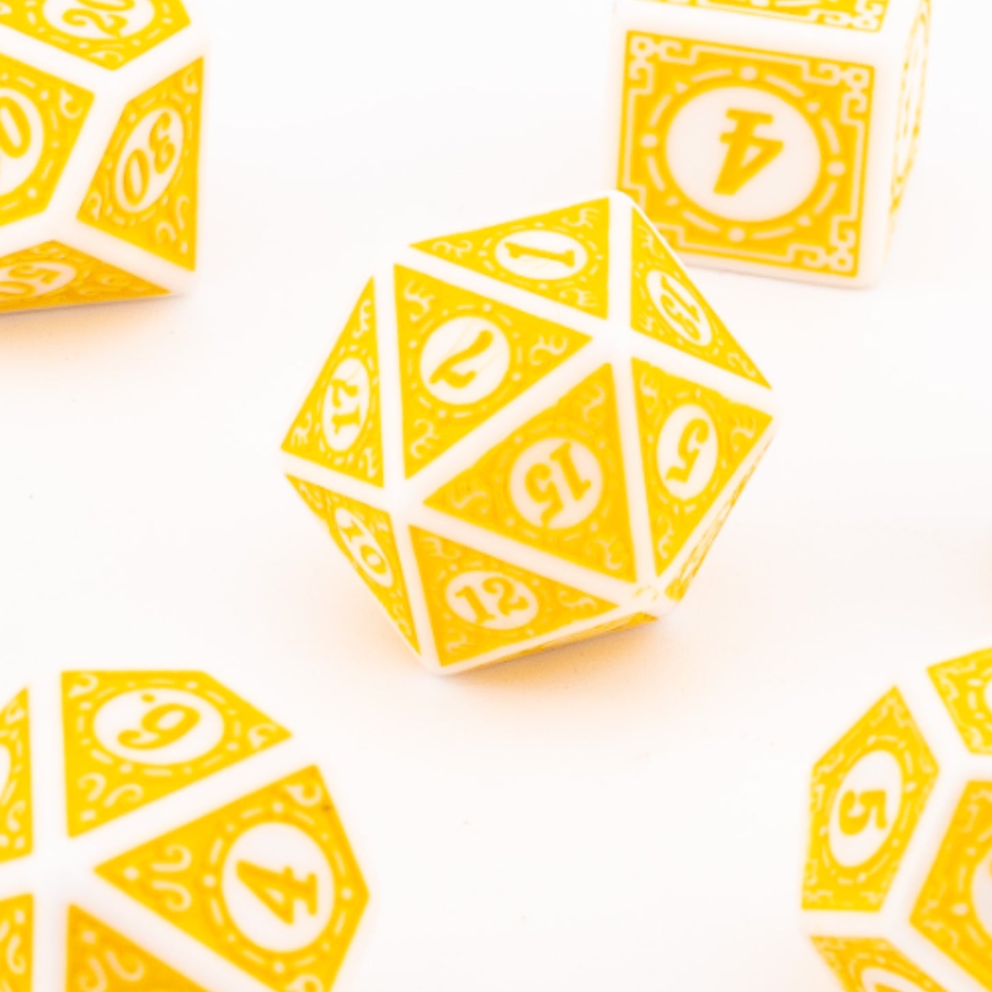 Ivory Horizon | Soft Edge Acrylic Dice | 7 Piece Set