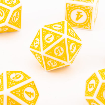 Ivory Horizon | Soft Edge Acrylic Dice | 7 Piece Set