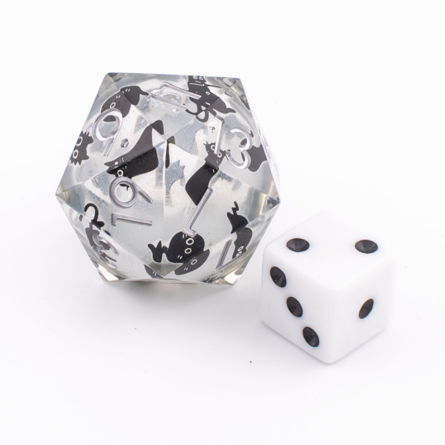 Feline Spirit | Oversized Liquid Core D20 | Resin | Single Die