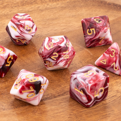 Crimson Omen | Acrylic Dice Set | 7 Piece Set