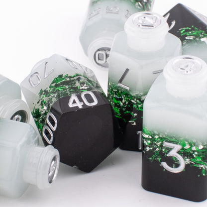 Sylvan Brew | Potion Bottle Resin Dice Set | Sharp Edge | 7 Piece Set