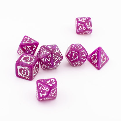 Purple Enigma | Soft Edge Dice | Acrylic | 7 Piece Set
