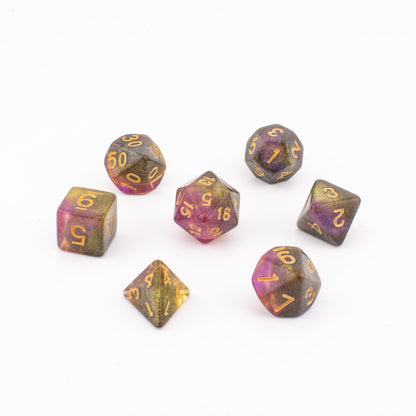 Stellar Mystic | Galaxy Pattern Dice | Soft Edge | 7 Piece
