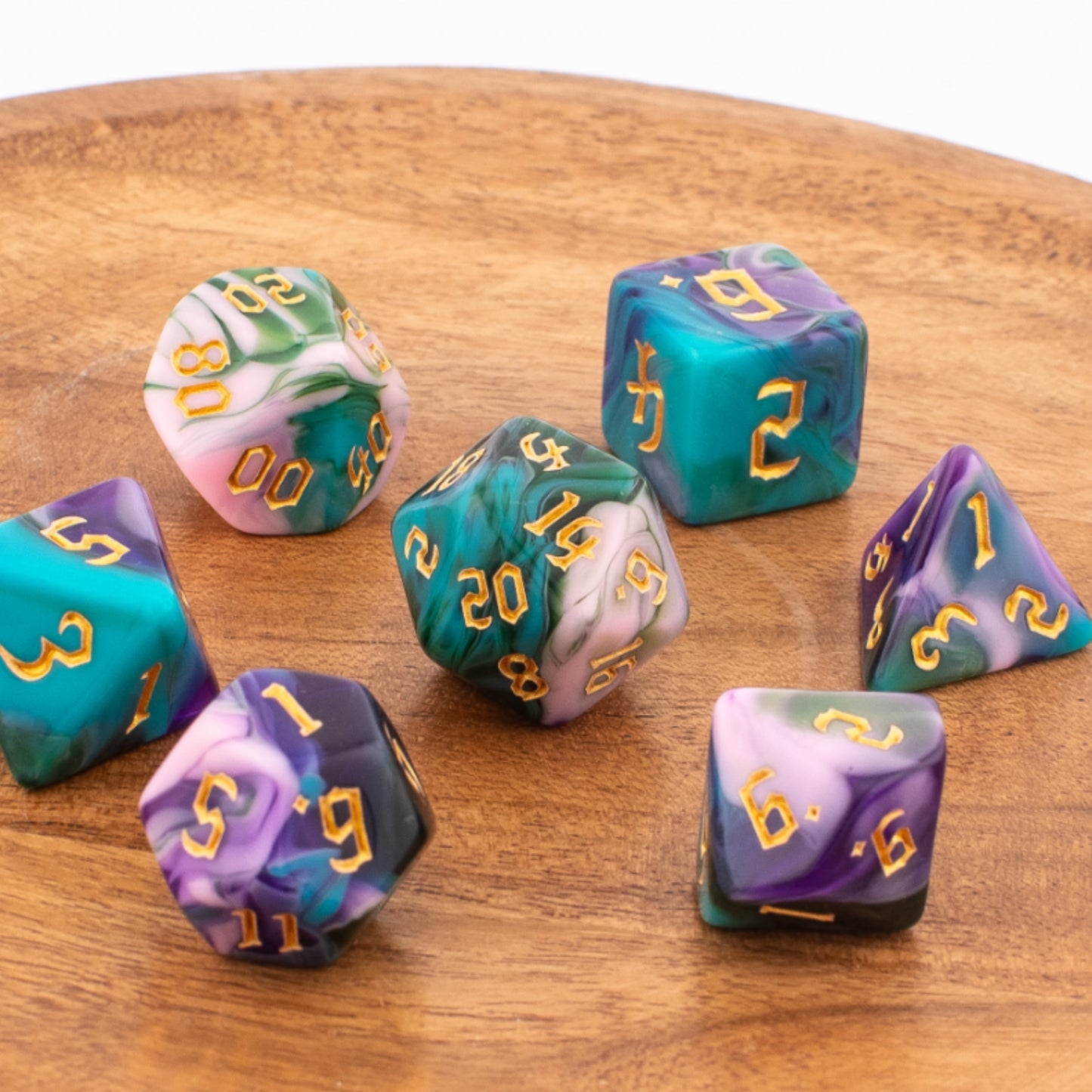 Cosmic Twilight | Acrylic Dice | Soft Edge | 7 Piece