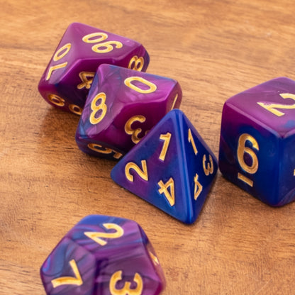 Galactic Starlight | Soft Edge Dice | Acrylic | 7 Piece Set