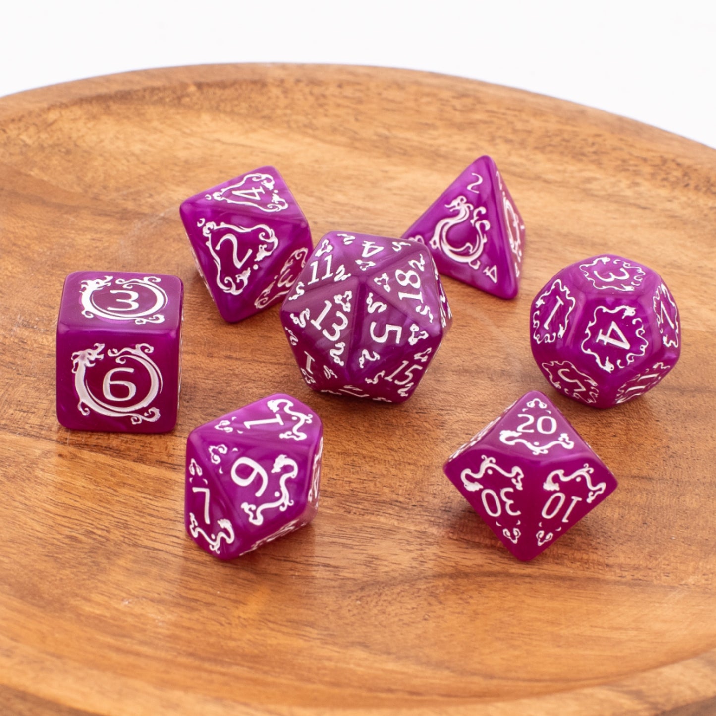 Purple Enigma | Soft Edge Dice | Acrylic | 7 Piece Set
