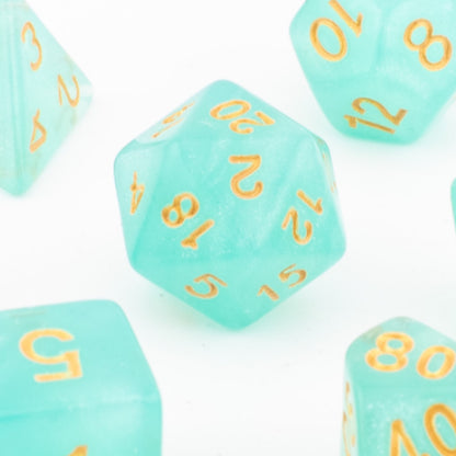 Tidal Depths | Soft Edge Dice | Acrylic | 7 Piece Set