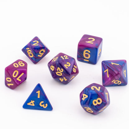 Galactic Starlight | Soft Edge Dice | Acrylic | 7 Piece Set