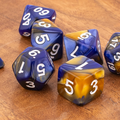 Sunlit Azure | Soft Edge Dice | Acrylic | 7 Piece Set