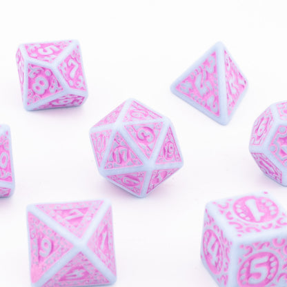 Royal Blossom | Soft Edge Acrylic Dice | 7 Piece Set