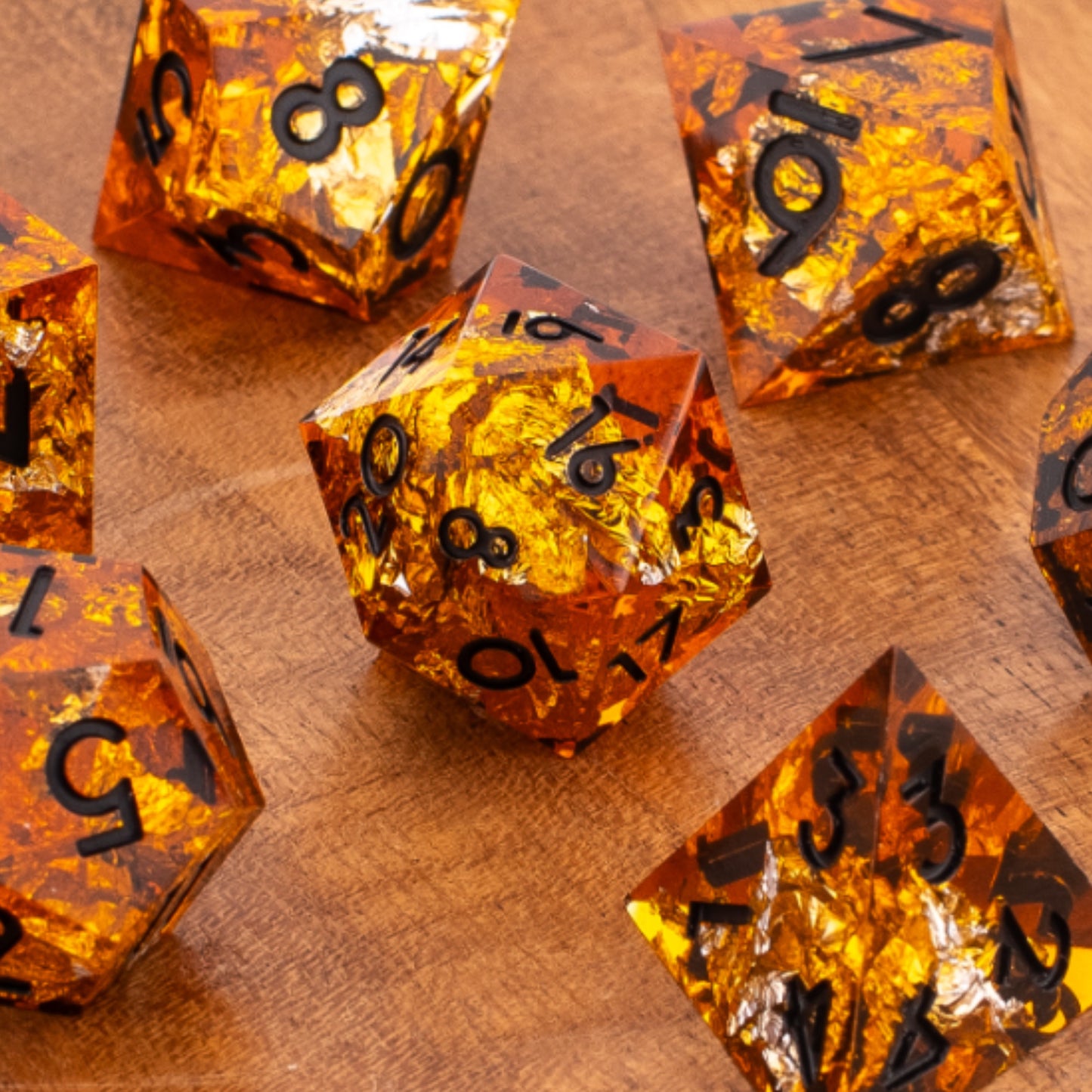 Molten Ember | Sharp Edge Resin Dice | 7 Piece Set