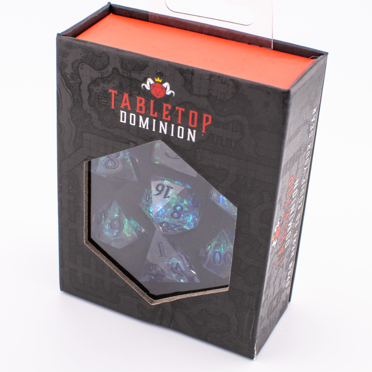 Crystal Current | Sharp Edge Dice | Resin | 7 Piece Set