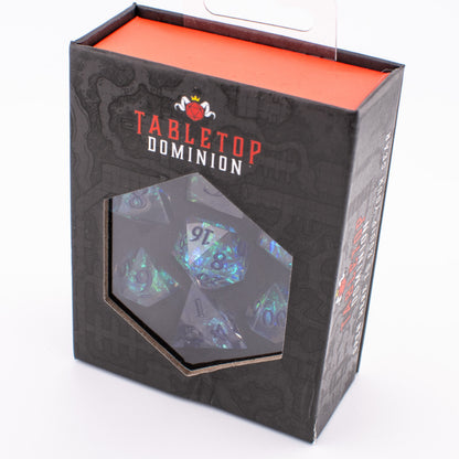 Crystal Current | Sharp Edge Dice | Resin | 7 Piece Set