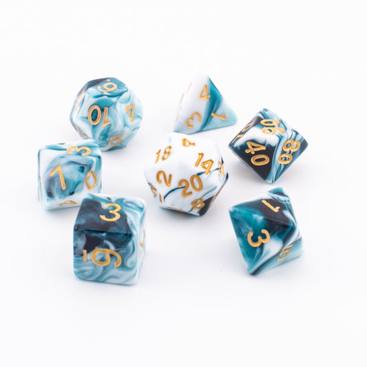 Whispering Depths | Soft Edge Acrylic Dice Set | 7 Piece Set