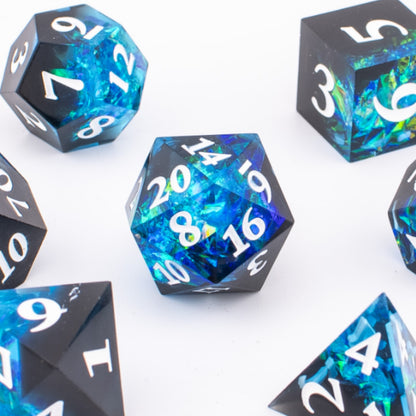 Abyssal Void | Sharp Edge Resin Dice | 7 Piece Set