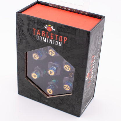 Aether Infusion | Potion Bottle Resin Dice | Sharp Edge Dice | 7 Piece Set