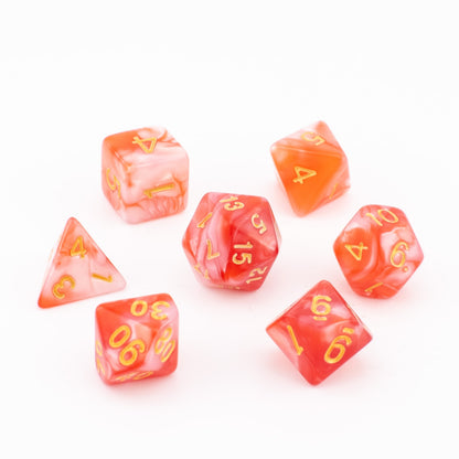 Royal Garnet | Soft Edge Dice | Acrylic | 7 Piece Set