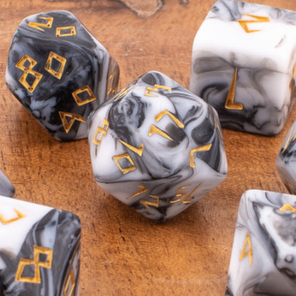 Midnight Omen | Soft Edge Dice | Acrylic | 7 Piece Set