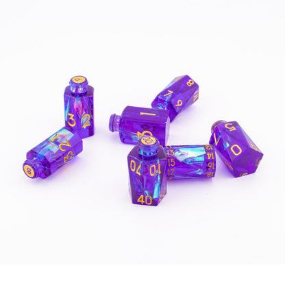 Aether Infusion | Potion Bottle Resin Dice | Sharp Edge Dice | 7 Piece Set