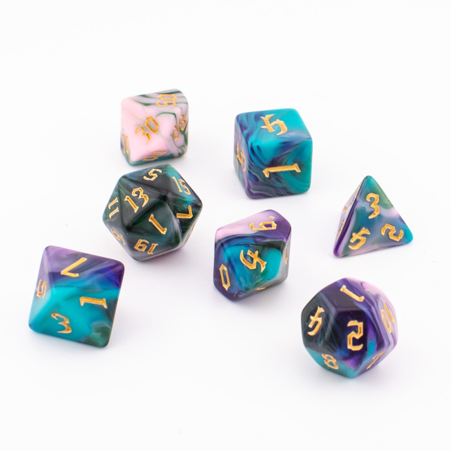 Cosmic Twilight | Acrylic Dice | Soft Edge | 7 Piece